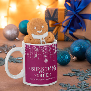 Pink String Lights Christmas Party Coffee Mug