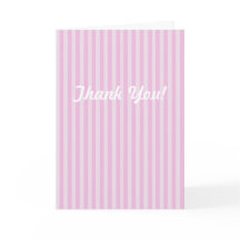 Pink Stripe Baby shower Thank you Cards