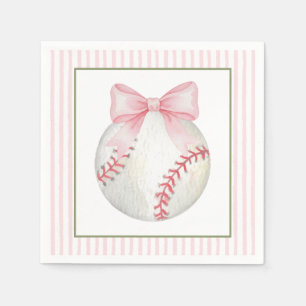 Pink Stripe Baseball Napkin