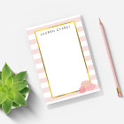 Pink Stripe & Blush Peony Personalised Notes