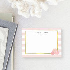 Pink Stripe & Blush Peony Personalised Notes