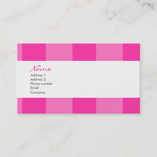 Pink Stripe Business Card (Front)