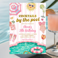 Pink Stripe cocktails by the pool birthday