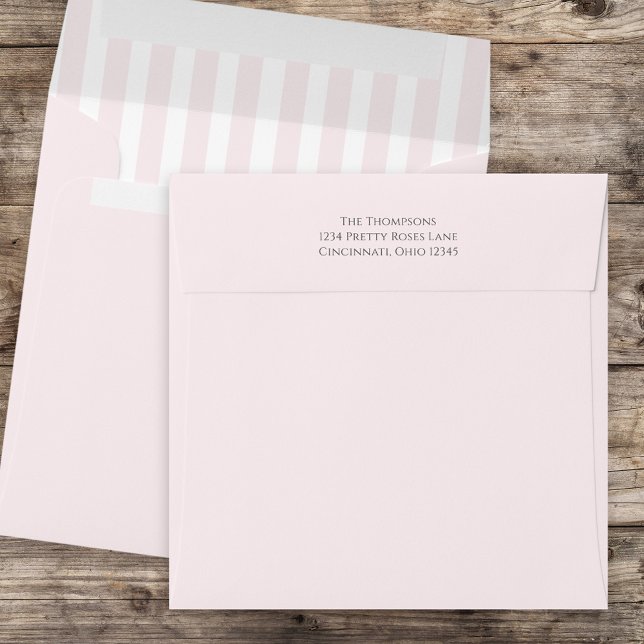 Pink Stripe Custom Return Address  Envelope (Creator Uploaded)