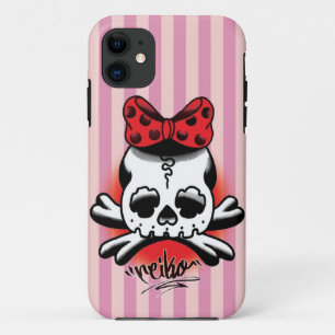 Pink Stripe Dokuro-Chan Case-Mate iPhone Case