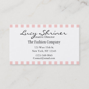 Pink Stripe Fashion Pretty Business Card
