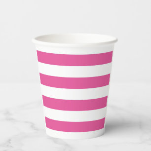 Pink Stripe Paper Cups