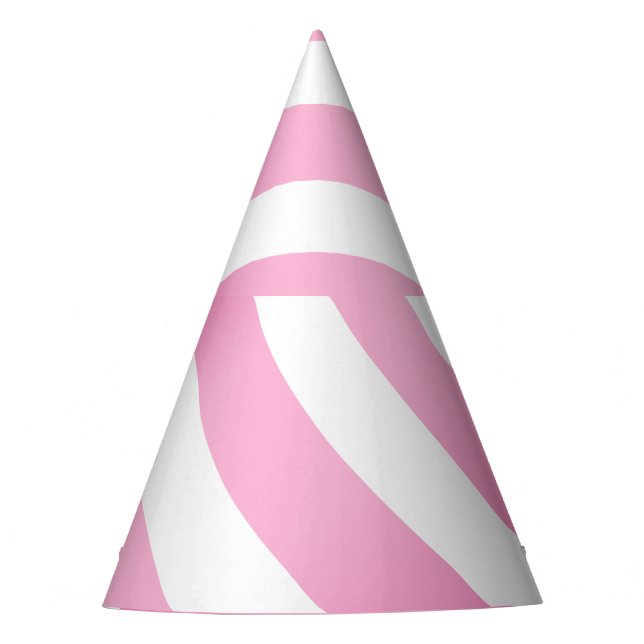 Pink Stripe Party Hat (customise) (Front)