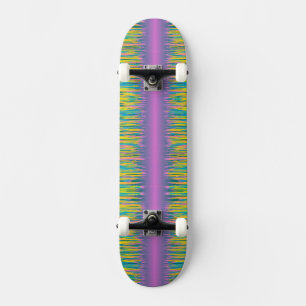 Pink stripe Pastel Paint Skateboard