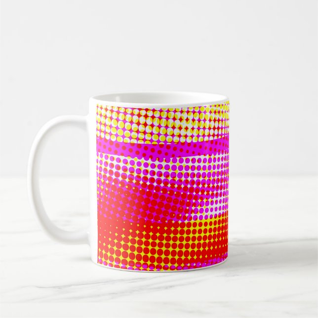 Pink Stripe Pattern Coffee Mug (Left)