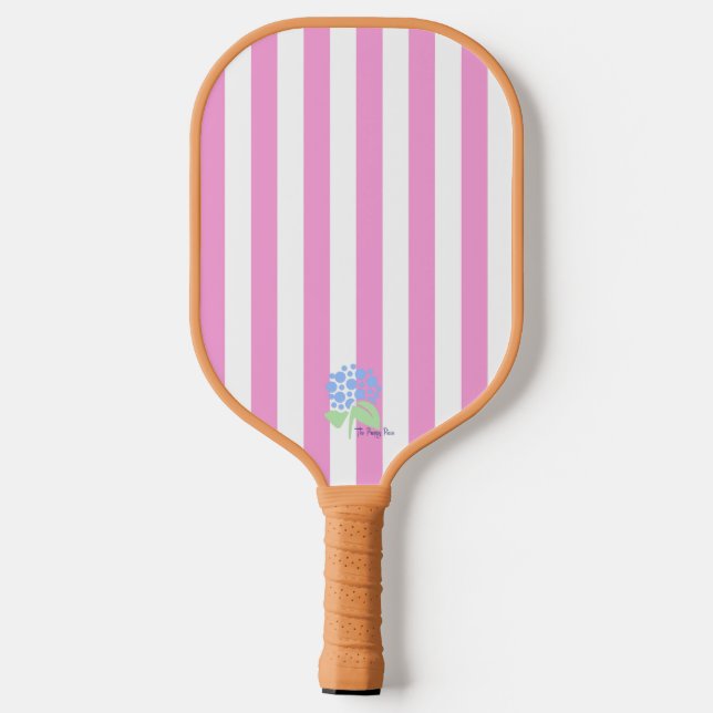 Pink Stripe Pickleball Paddle-The Preppy Piece Paddle (Back)