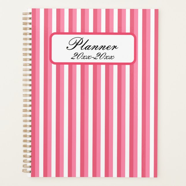 Pink Stripe Planner (Front)