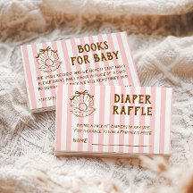 Pink Stripe Seashell Baby Shower Book Request