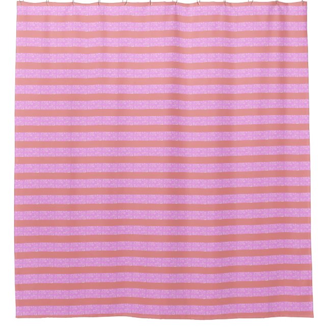 Pink Stripe Shower Curtain (Front)