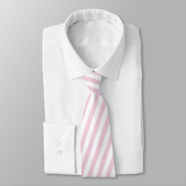 Pink Stripe Thick Coastal Beach Pattern Tie (Tied)