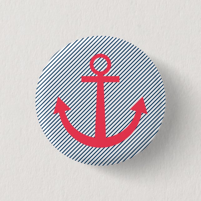 Pink striped anchor button (Front)