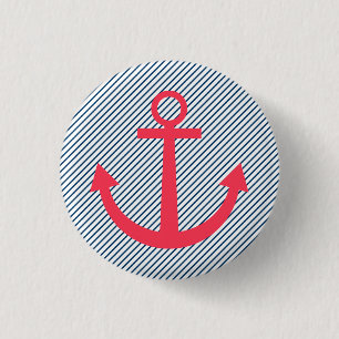 Pink striped anchor button
