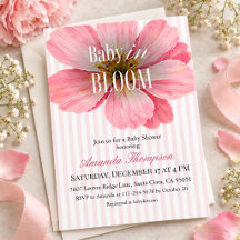 Pink Striped Baby in Bloom Garden Shower
