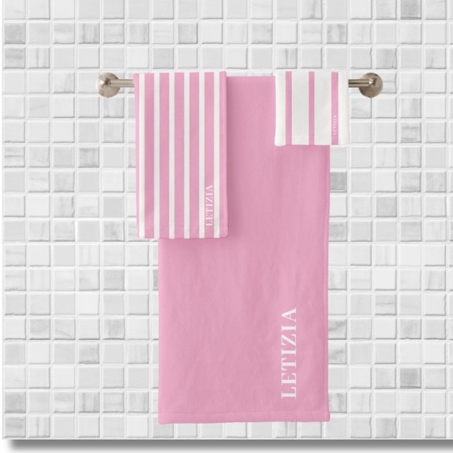 Pink Striped  Bath Towel Set (Creator Uploaded)
