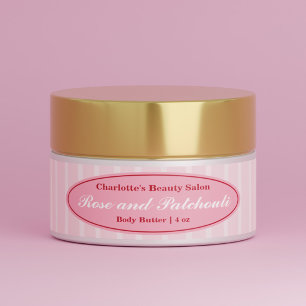 Pink Striped Beauty Salon 4oz Product Label