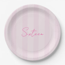 Pink Striped Birthday Party Paper Napkin