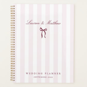 Pink Striped Bow Wedding Planner