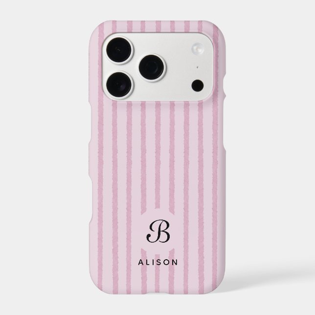 Pink Striped Custom Initial & Name (Back)