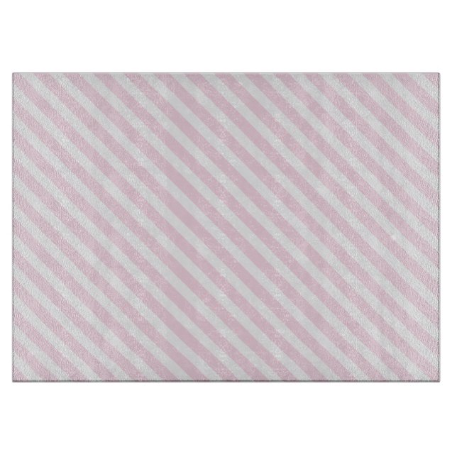 Pink Striped Cutting Board (Front)
