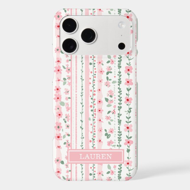 Pink Striped Floral Personalised (Back)