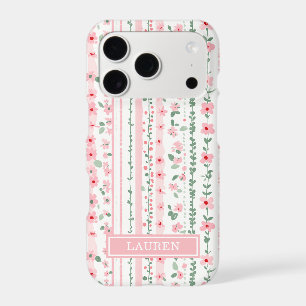 Pink Striped Floral Personalised