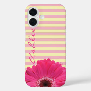 Pink Striped Gerber Daisy Casemate Device Case