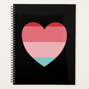 Pink Striped Heart Planner