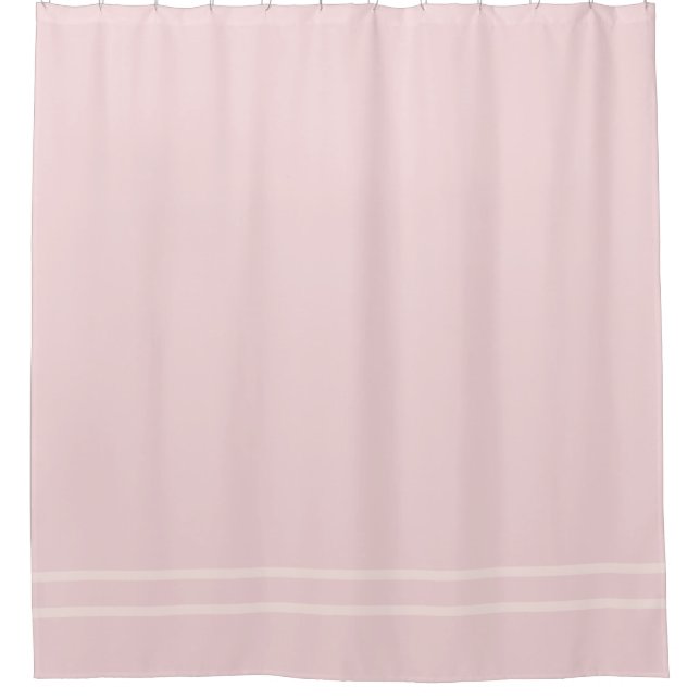 Pink Striped horizontal stripes Shower Curtain (Front)