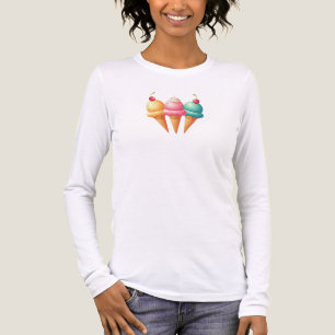 Pink striped Ice cream Tri-Blend Shirt