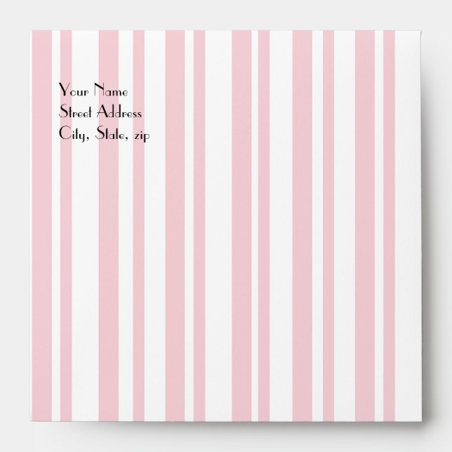 Pink Striped Invitation Envelope (Front)