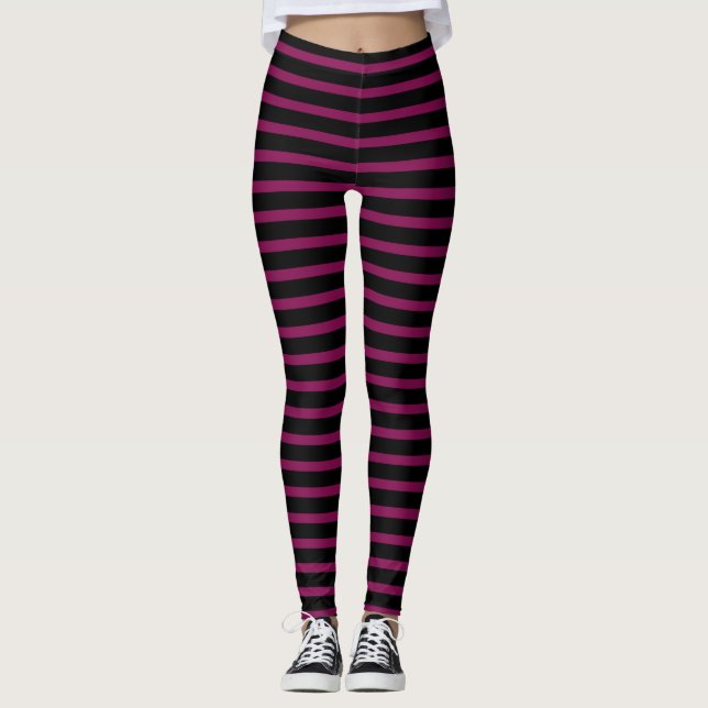 Pink striped leggings (Front)
