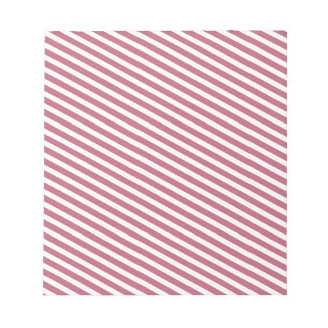 Pink Striped Pattern Notepad (Front)