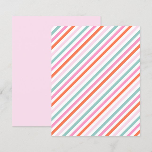 Pink Striped Pattern Scrapbook Paper (Front/Back)
