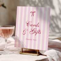 Pink Striped Preppy Bridal Shower Cards & Gifts