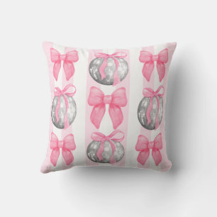 Pink Striped Preppy Coquette Girly Cushion