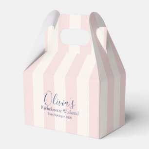 Pink Striped Retro Bachelorette Weekend Favour Box