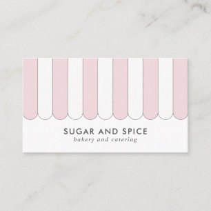 Pink Striped Store Front Business Card