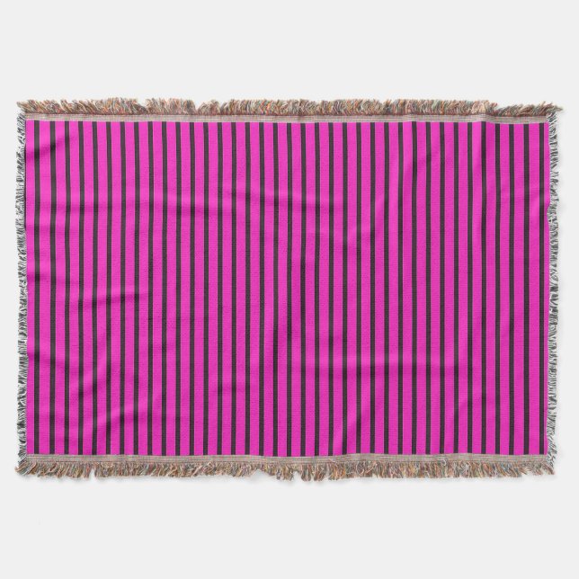 Pink Striped texture Throw Blanket (Front)
