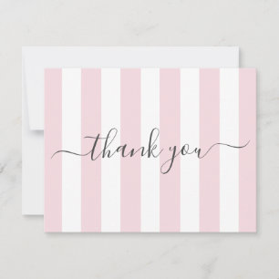 Pink Striped Thank You Note