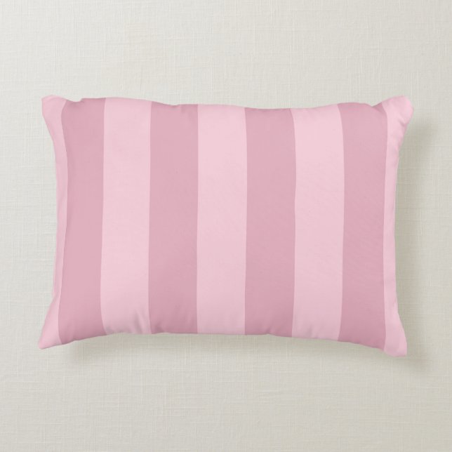 Pink Striped Throw Pillow (Back)