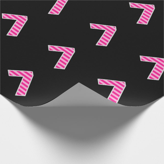 Pink Stripes 7 Event # (Birthday, Anniversary) Wrapping Paper (Corner)