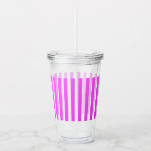 Pink stripes acrylic tumbler