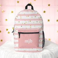 Pink Stripes and Dots with Monogram Cute Girls