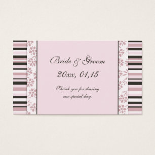 Pink Stripes and Floral Wedding Favour Tags