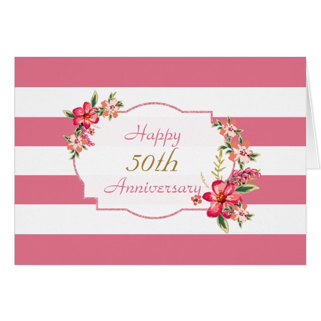 Pink Stripes And Flowers (Front Horizontal)